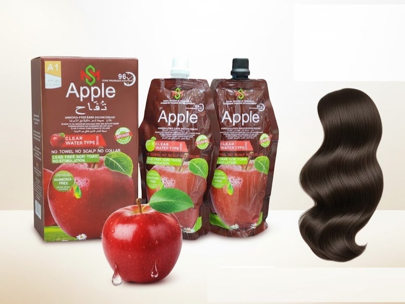 ابل  كريم صبغة شعر خالي من المونيا بني غامق 500 مل+ 500مل - Image 2